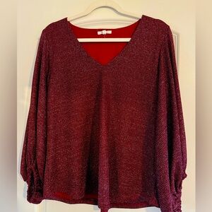Shimmery red Maurice’s women’s size small long sleeve shirt
